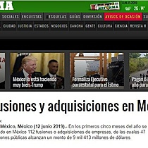 Bajan fusiones y adquisiciones en Mxico